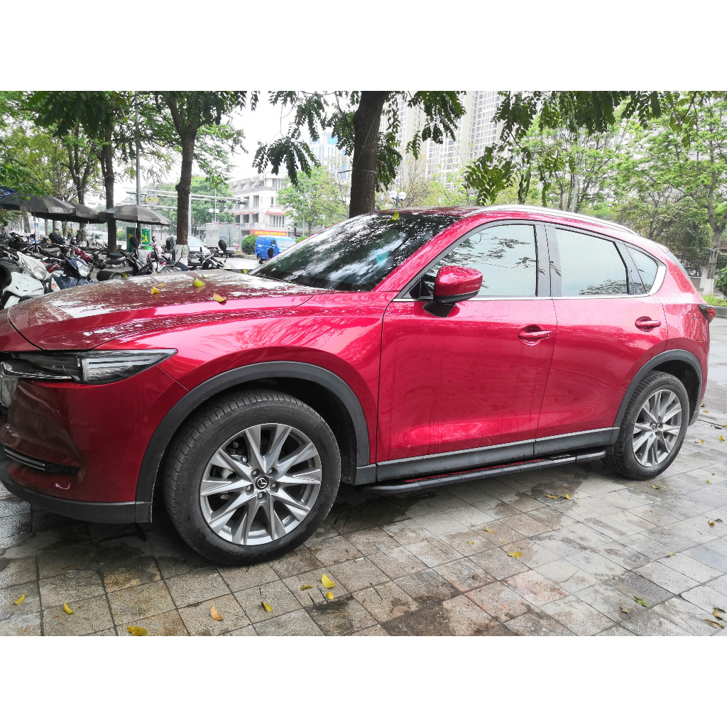Bậc lên xuống, bệ bước chân xe Mazda CX5 đời 2012 - 2022. Nhôm đúc 100%, siêu KM, Khắc logo mẫu mặt nhôm