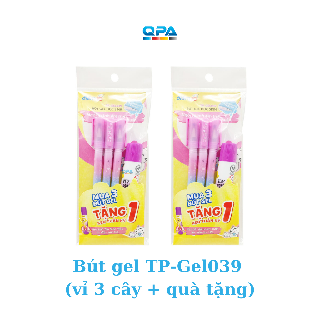 Bút gel Thiên Long Điểm 10 TP-GEL039 mực xanh, tím