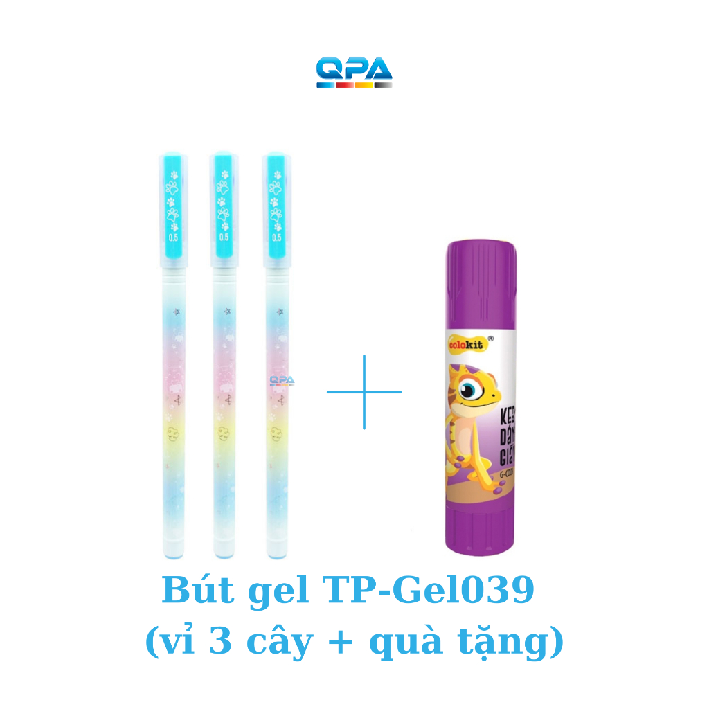 Bút gel Thiên Long Điểm 10 TP-GEL039 mực xanh, tím