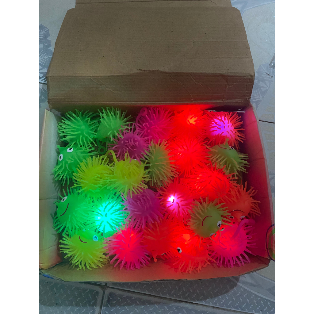 Bóng đồ chơi, Đồ Chơi Con Nhím Silicon Phát Sáng Quả Chôm Chôm Phát sáng Con Sida bóng ném giá LỖ BÁN CHO VUI