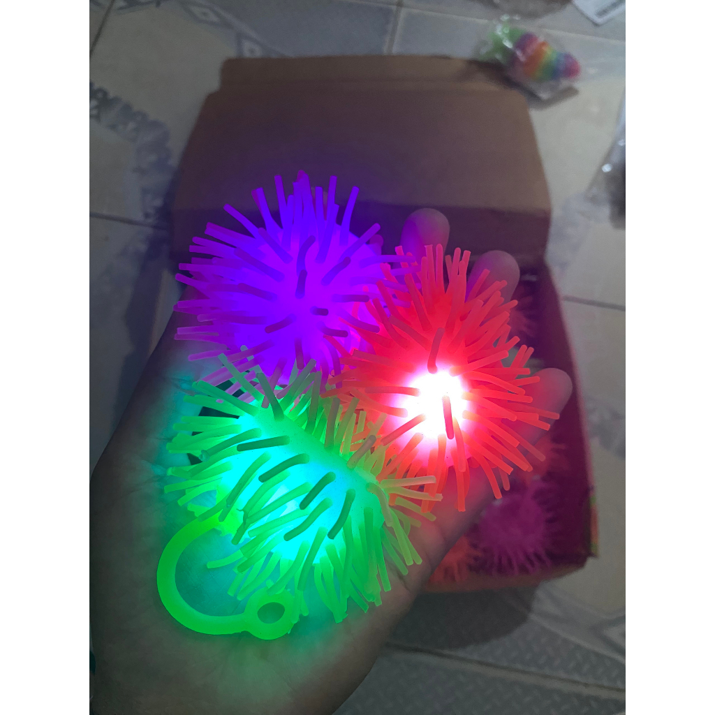 Bóng đồ chơi, Đồ Chơi Con Nhím Silicon Phát Sáng Quả Chôm Chôm Phát sáng Con Sida bóng ném giá LỖ BÁN CHO VUI