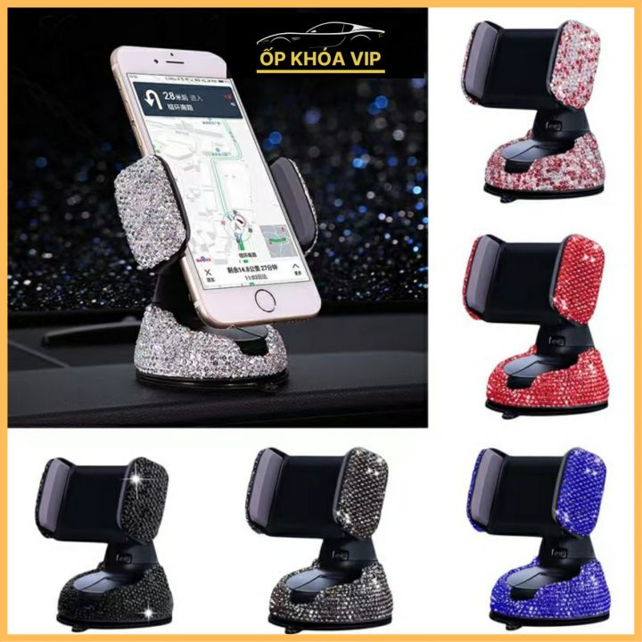 Giá đỡ đặt tablo đính đá cao cấp xe ô tô .Giá đỡ điện thoại ô tô 2in1 tiện lợi,nhỏ gọn by Ốp khóa VIP