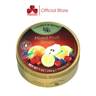 Kẹo trái cây Đức Cavendish & Harvey All Mixed Fruit (nhiều vị) - hộp thiếc 200g