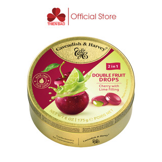 Kẹo trái cây Đức Cavendish & Harvey Dou Cherry with lime filling( vị Cherry nhân chanh) hộp thiếc 175g