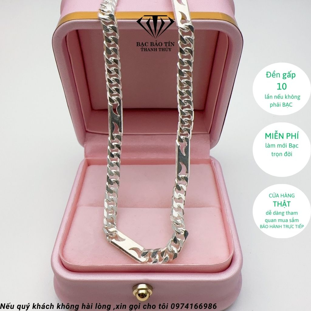 Dây chuyền nam bạc ta cao cấp Bạc Bảo Tín Thanh Thủy, dài 53cm, trọng lương bạc :8.16 chỉ