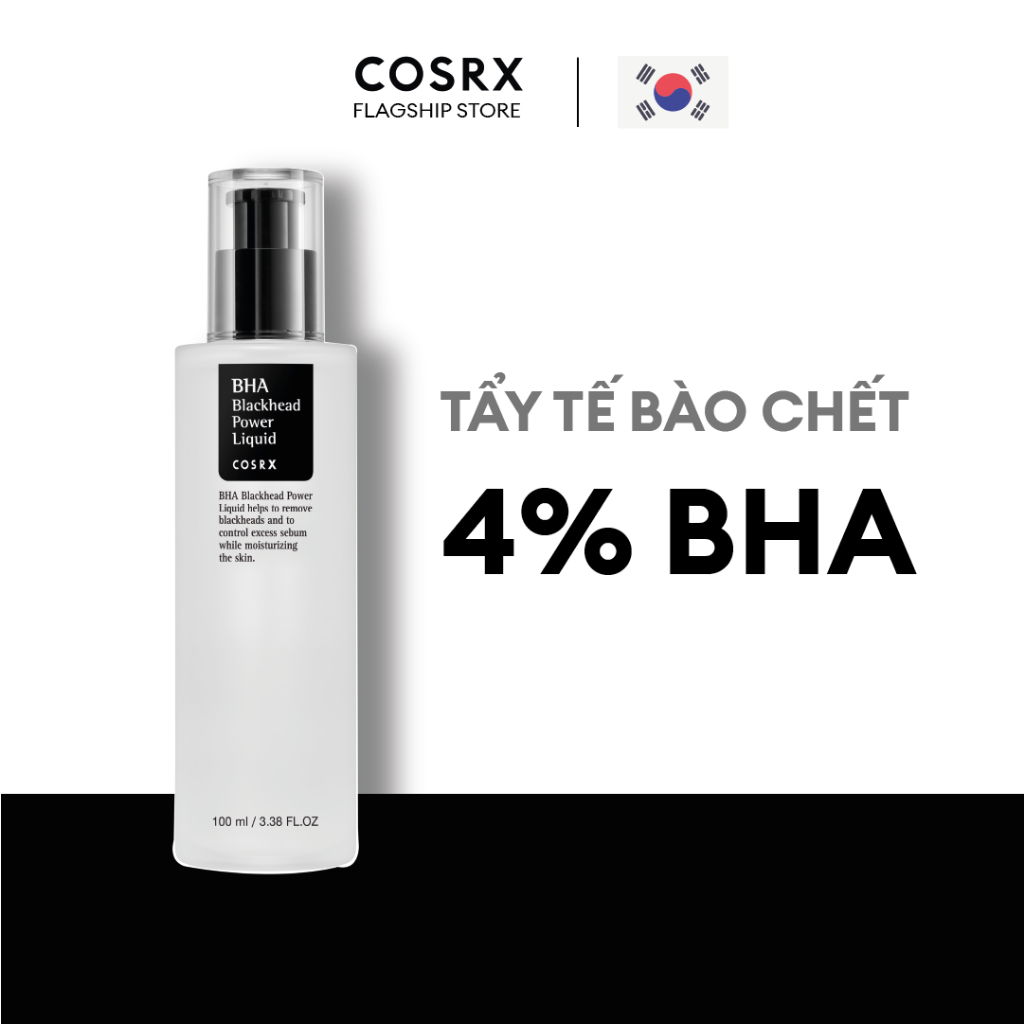 Combo Dung Dịch Tẩy Tế Bào Chết Hoá Học 7% AHA COSRX Whitehead Power Liquid Exfoliator 100ml + 4% BHA COSRX Blackhead