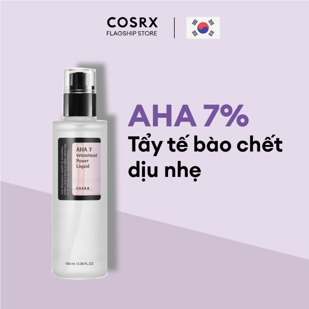 Combo Dung Dịch Tẩy Tế Bào Chết Hoá Học 7% AHA COSRX Whitehead Power Liquid Exfoliator 100ml + 4% BHA COSRX Blackhead