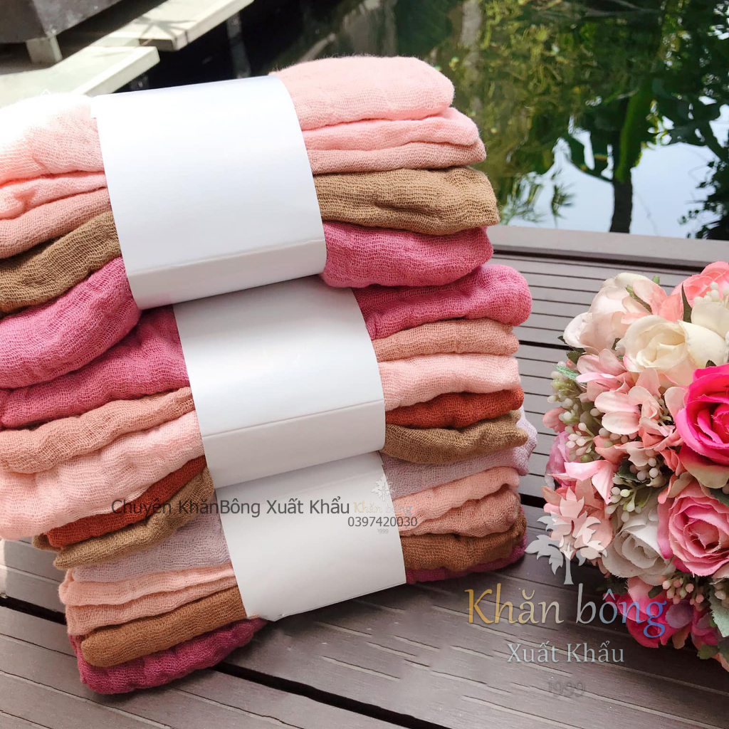Khăn xô đa năng, khăn tắm quấn bé sơ sinh, Set 5 Khăn xô PIPPI 70×70cm xuất Đan Mạch