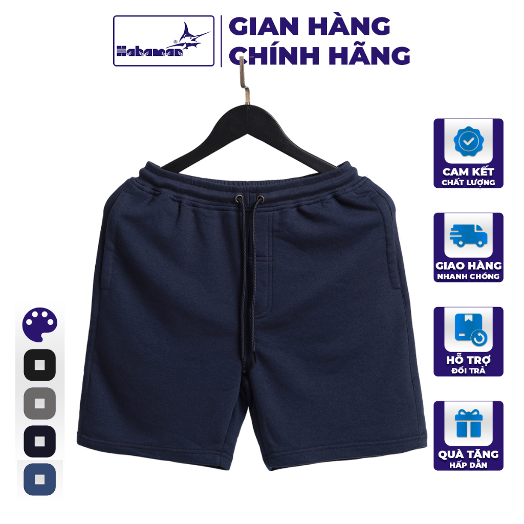 Quần short nam chất nỉ HAHAMAN, quần đùi nam cao cấp bo ríp cotton pious QNBR14