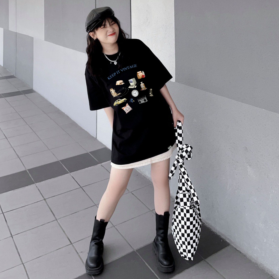 Áo thun nữ nam form rộng tay lỡ Phông Unisex 100% Cotton Chính Hãng MINI CAT Cao Cấp Local Brand Mi Midori | BigBuy360 - bigbuy360.vn