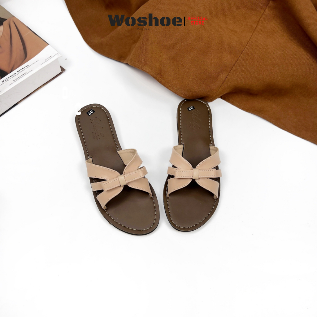 Dép quai ngang đế bệt WOSHOE đi biển bigsize 33-42