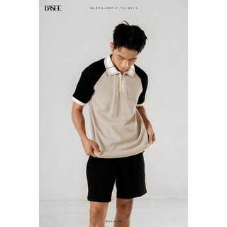  Áo polo nam cao cấp BASEE dây kéo phối raglan sang trọng tinh tế thời trang 