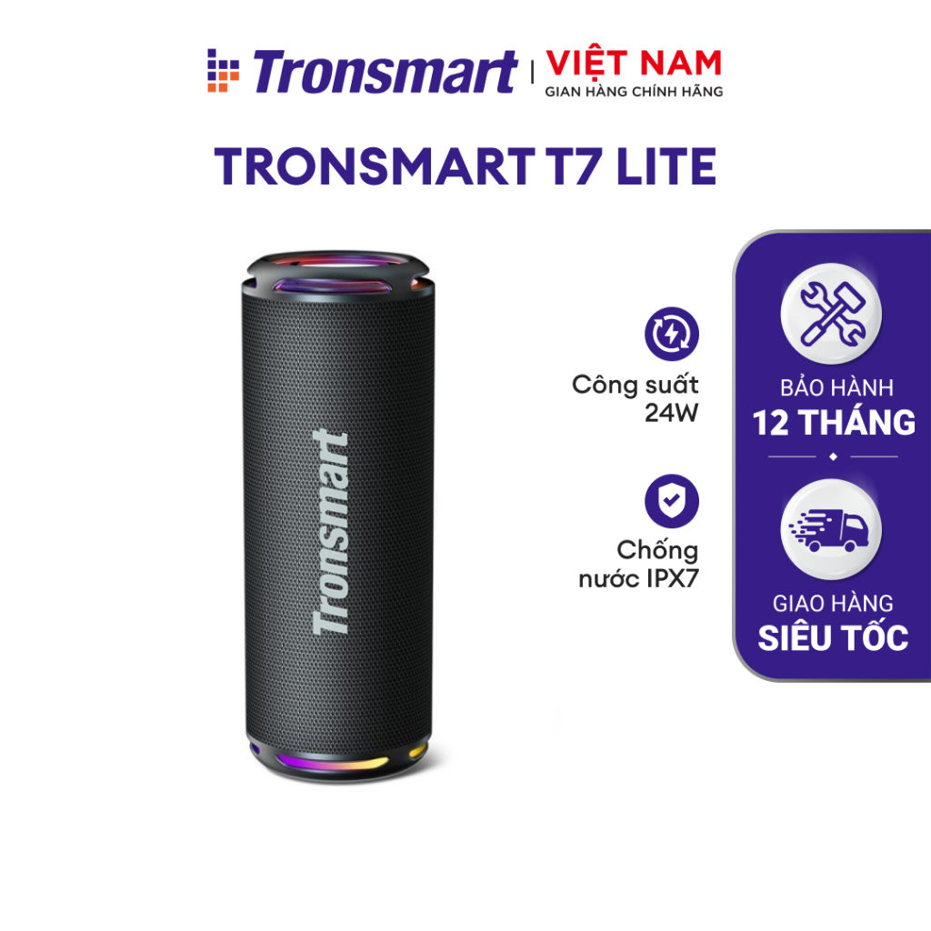 Loa Bluetooth Tronsmart T7 Lite siêu trầm | Công suất 24W | Chống nước IPX7 | Chơi nhạc lên đến 24h | Bảo hành 12 tháng