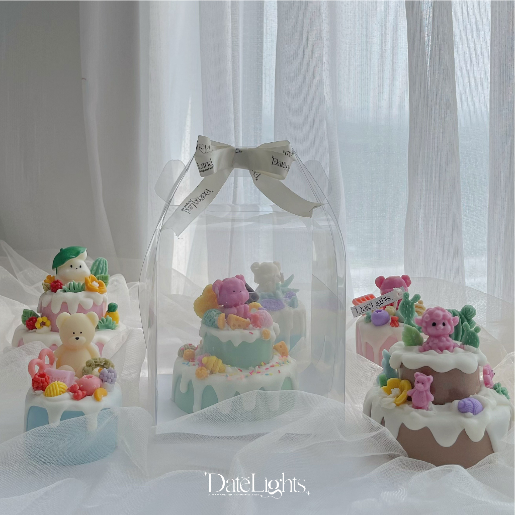 FREESHIP Nến Thơm Cao Cấp D'Art Cake- DateLights, DATENEYLAND. Tạo Hình Bánh Kem 2 tầng Birthday Cake