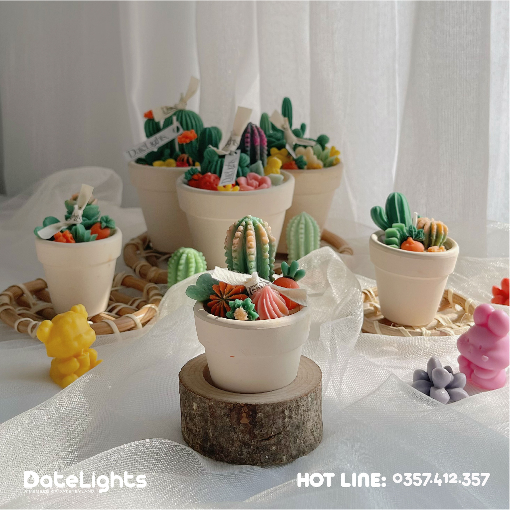 FREESHIP Nến Thơm Cao Cấp Healing Garden- DateLights, DATENEYLAND. Tạo Hình Khu Vườn Xinh Xắn