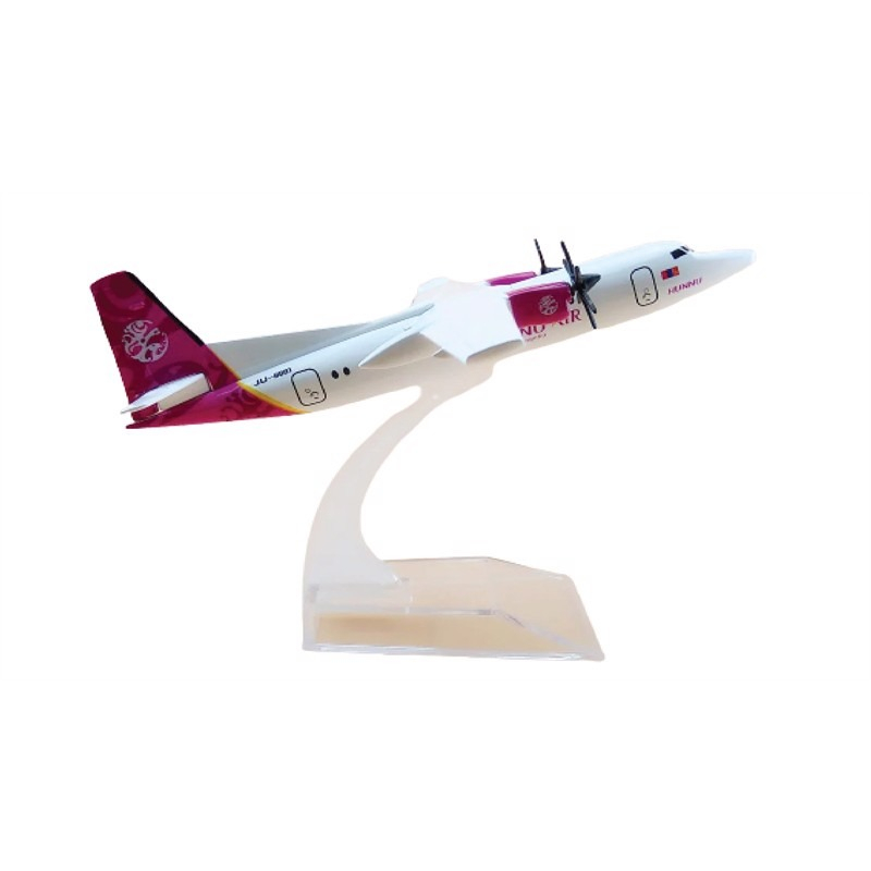 Mô hình máy bay cánh quạt ATR72-600 Mongolia Hunnu Airlines 50 Fokker-F50 16cm MB16153