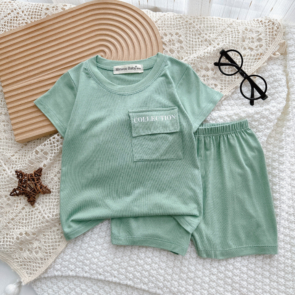 Bộ quần áo cộc tay túi Collection cho bé trai bé gái chất thun lạnh cao cấp siêu mềm siêu mát