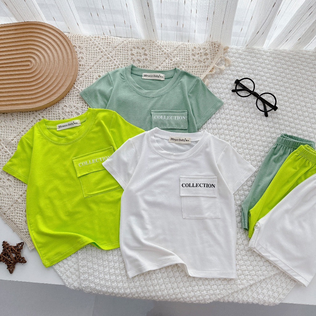 Bộ quần áo cộc tay túi Collection cho bé trai bé gái chất thun lạnh cao cấp siêu mềm siêu mát
