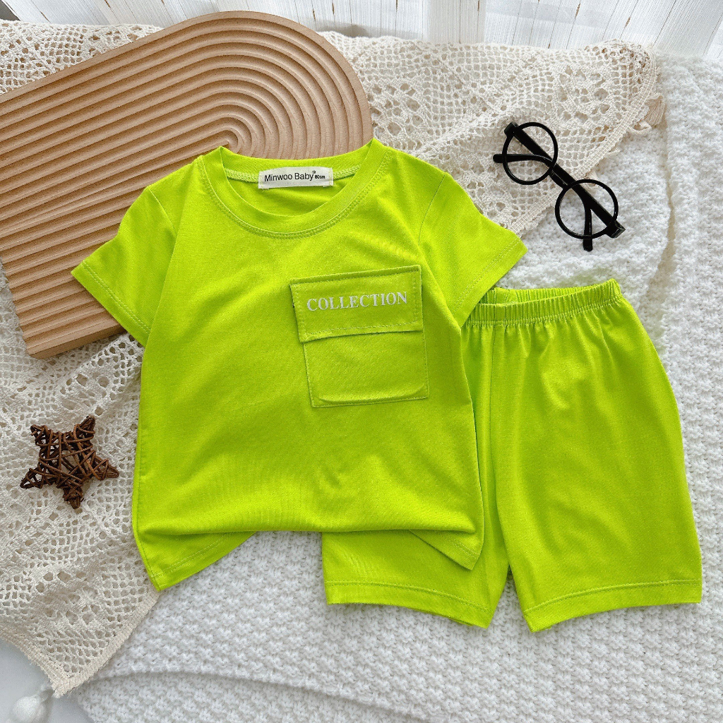 Bộ quần áo cộc tay túi Collection cho bé trai bé gái chất thun lạnh cao cấp siêu mềm siêu mát