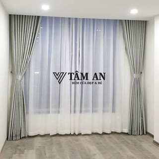 Rèm Vải Màu Ghi Cản Nắng Tốt Cho Cửa Sổ - Rèm Cửa Tâm An