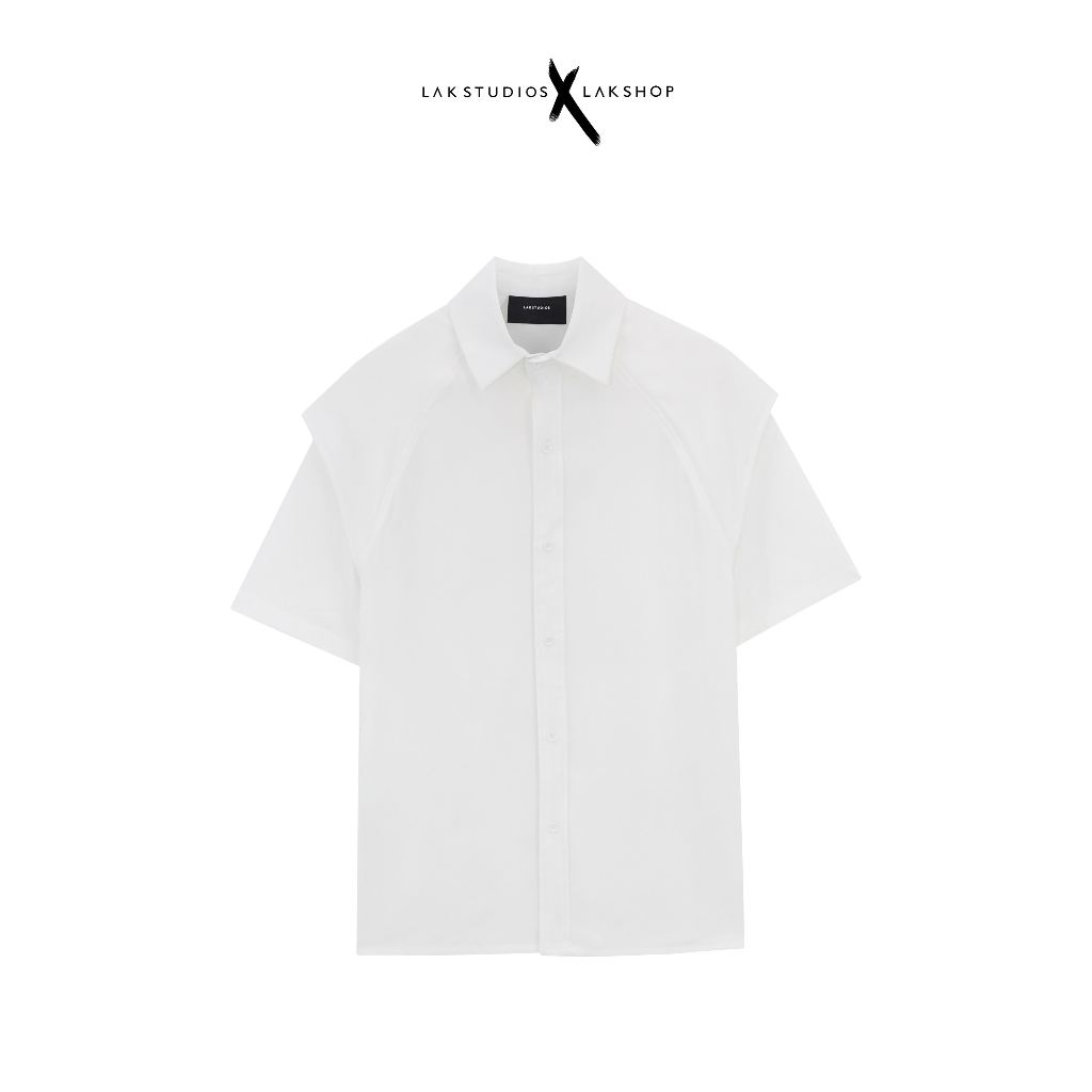 Áo Sơmi Lak Studios White Double Short Sleeve Shirt