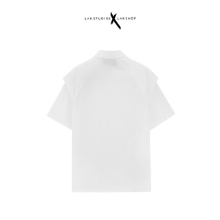 Áo Sơmi Lak Studios White Double Short Sleeve Shirt