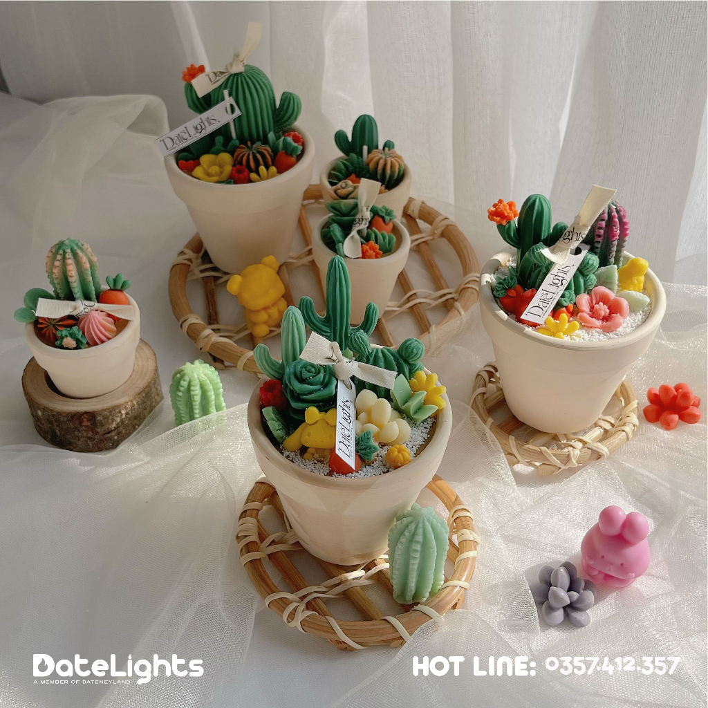 FREESHIP Nến Thơm Cao Cấp Healing Garden- DateLights, DATENEYLAND. Tạo Hình Khu Vườn Xinh Xắn