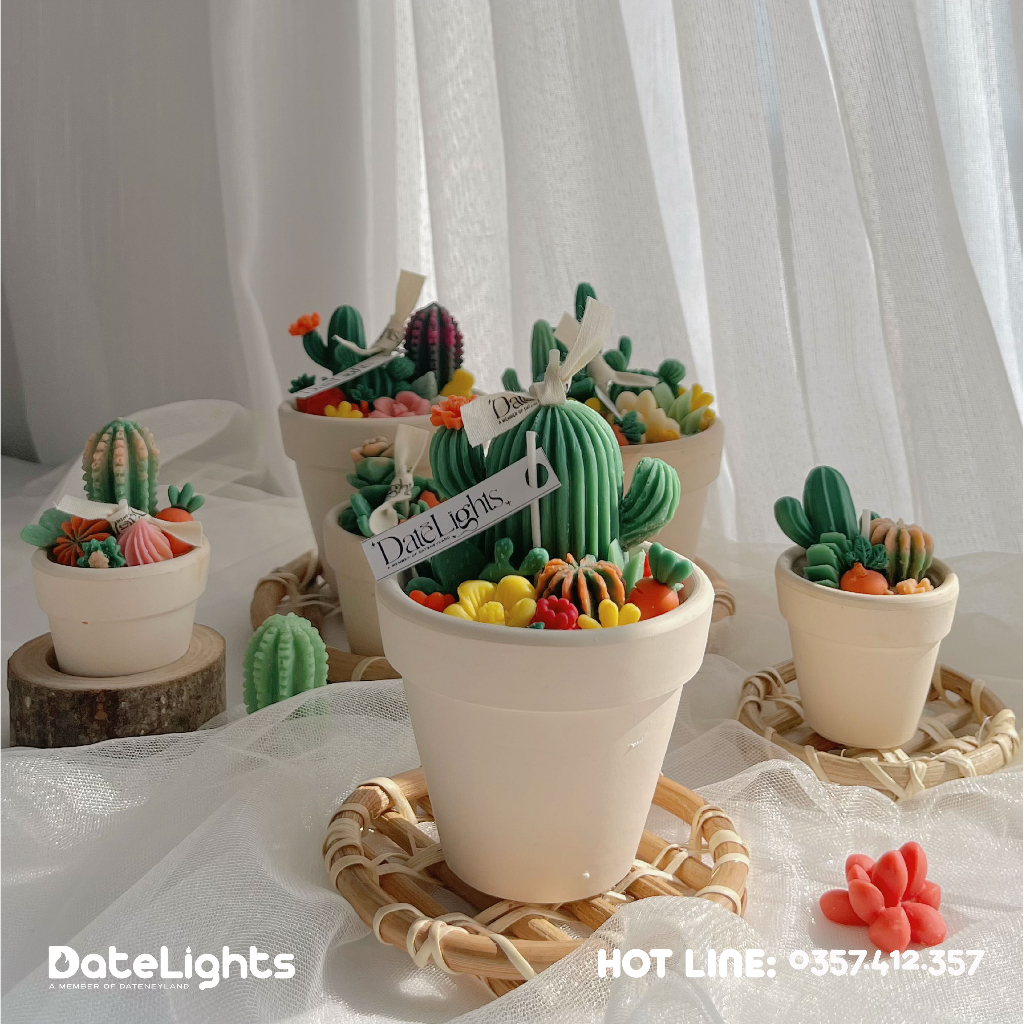 FREESHIP Nến Thơm Cao Cấp Healing Garden- DateLights, DATENEYLAND. Tạo Hình Khu Vườn Xinh Xắn