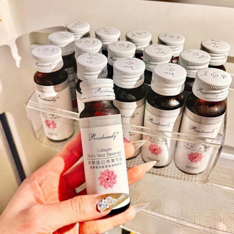 COMBO 5 HỘP COLLAGEN ROSE BEAUTY YẾN TRẮNG DA Hộp 8 chai