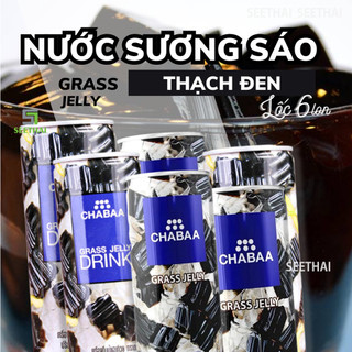 LỐC 6 lon sương sáo thạch đen CHABAA Thái Lan 230ml