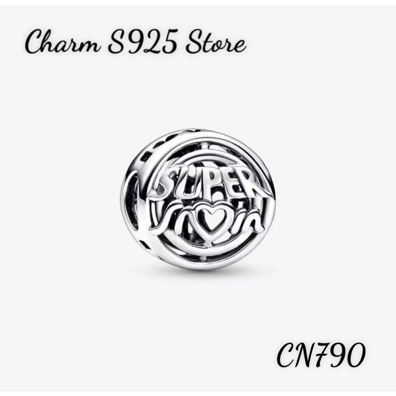CHARM PAN ALE XỎ NGANG SUPER MOM NGƯỜI MẸ ANH HÙNG BẠC S925 THUẦN KHIẾT HÀNG CAO CẤP