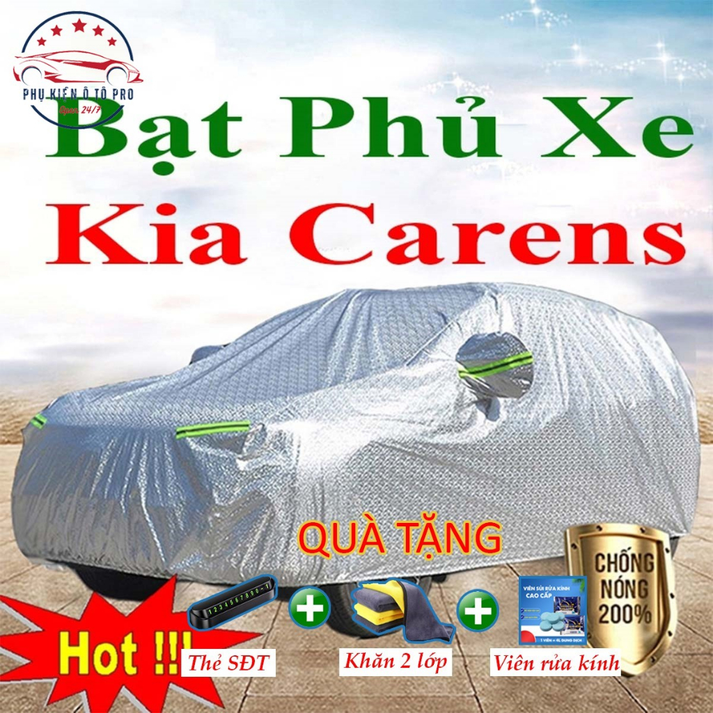 Bạt Phủ Xe Ô Tô KIA Carens - Bạt Phủ Ô Tô 7 Chỗ 3 Lớp Cao Cấp Chống Mưa, Chống Nắng, Chống Cháy Loại 1