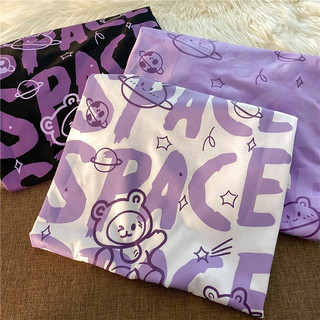 Áo thun tay lỡ nữ nam space space unisex áo phông form rộng màu đen màu tím màu trắng vải cotton mềm mịn thoáng mát