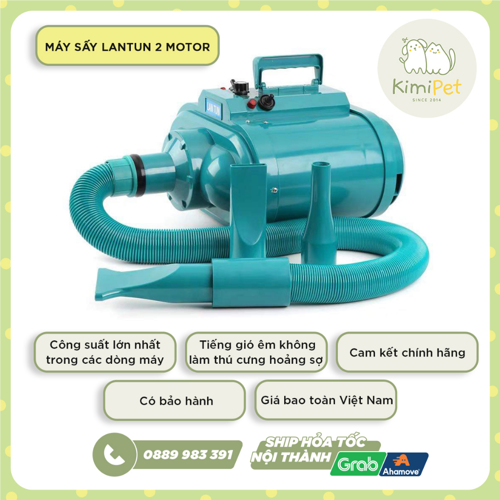 Máy xì công suất lớn Lantun 2 motor cho thú cưng - Kimi Pet