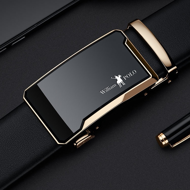 Thắt Lưng Nam Da Thật Cao Cấp WilliamPOLO, Dây Nịt Nam Cao Cấp WP797 Hộp Gỗ Làm Quà Tặng, Quà Biếu