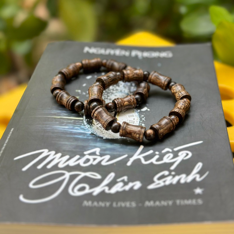 Chuyên sỉ trầm hương - Vòng đeo tay trầm hương sánh chìm dạng hạt trúc tre tay nam