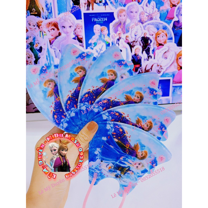 Set 10 Cái Khẩu Trang 3D Elsa Mix Màu Ombre Cho Bé Gái 4-8 Tuổi