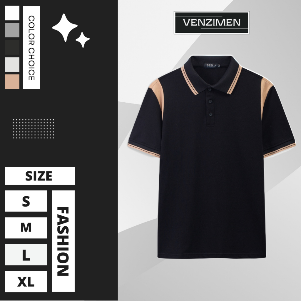 Áo Polo Nam Đẹp Cao Cấp Thời Trang Chất Vải Cá Sấu Siêu Co Giãn Thoải Mái Thoáng Mát VENZIMEN