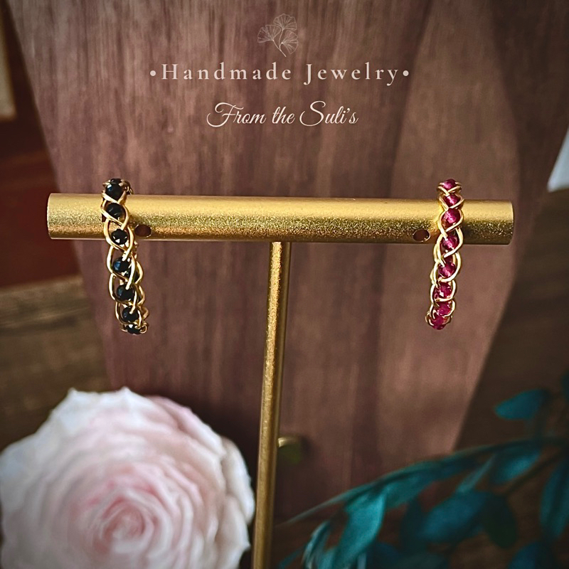 Nhẫn handmade tết hạt pha lê 2mm