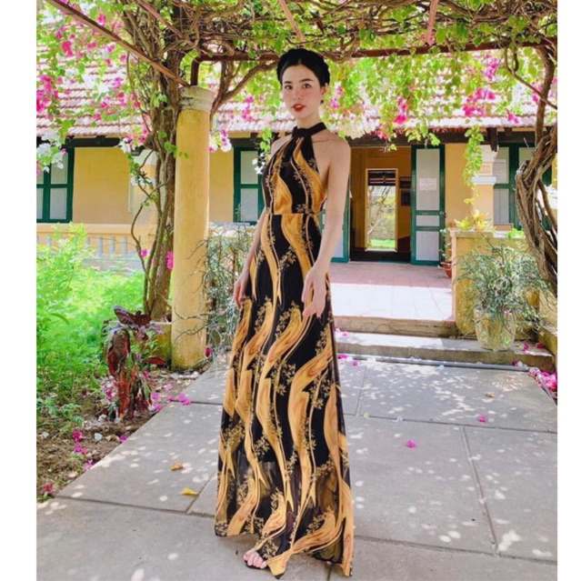 Váy maxi đi biển thiết kế hàng chuẩn shop giá sỉ