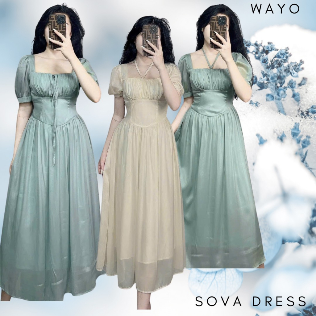 Đầm WAYO tơ ánh kim cao cấp mát mẻ mùa hè sang trọng thanh lịch