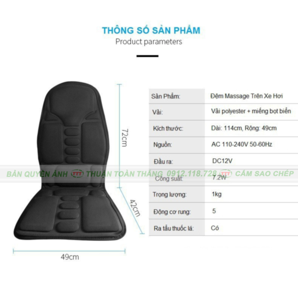Đệm massage toàn thân để được trên xe ô tô