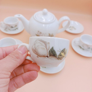 Bộ ấm chén hoa trà Bát Tràng cao cấp