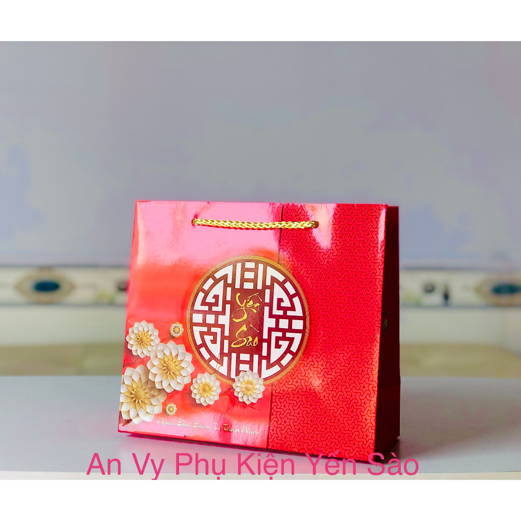 TÚI GIẤY YẾN SÀO NHỎ 50G ĐỰNG HỘP VUÔNG, TRÒN, KIM CƯƠNG 100G - 20x22x9.5CM