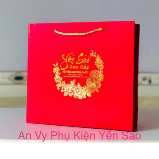 Túi giấy yến sào lớn đựng 100gr yến tinh chế và hộp đường táo