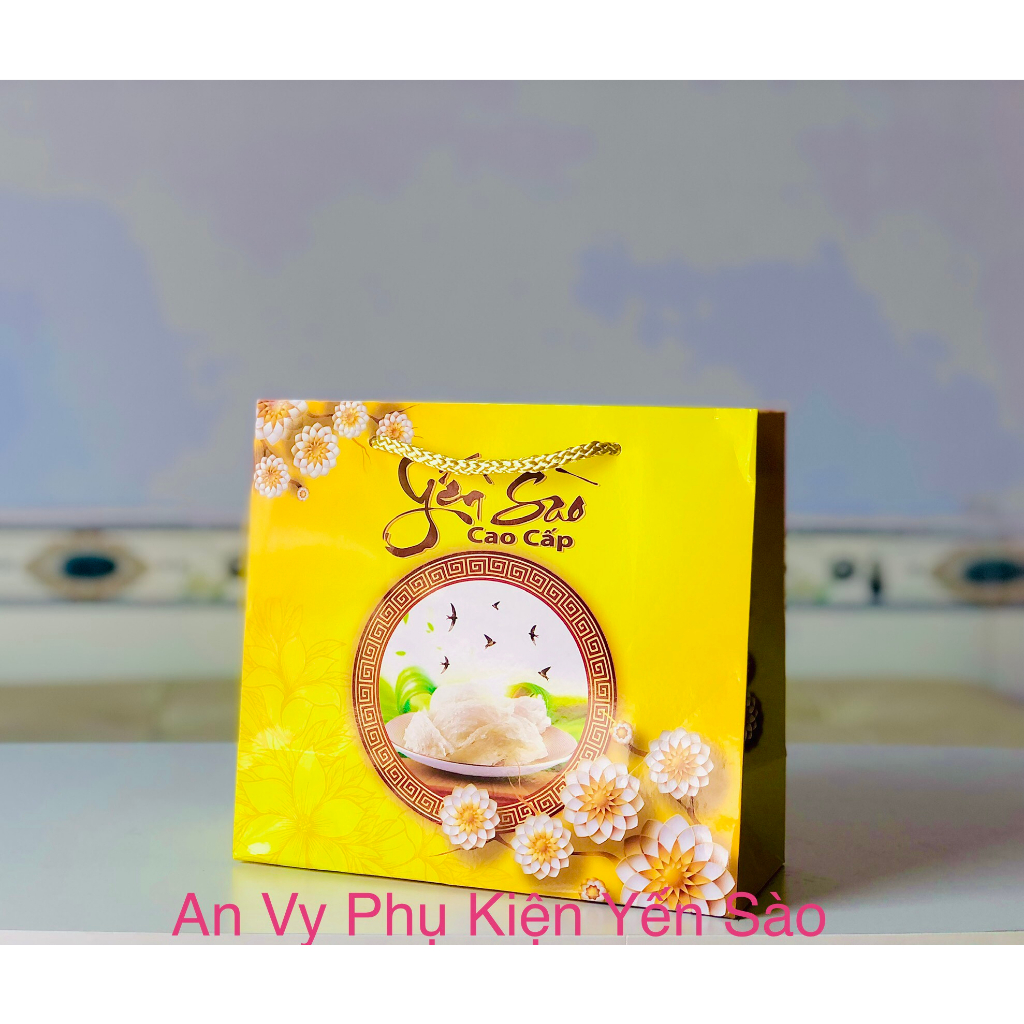 TÚI GIẤY YẾN SÀO NHỎ 50G ĐỰNG HỘP VUÔNG, TRÒN, KIM CƯƠNG 100G - 20x22x9.5CM