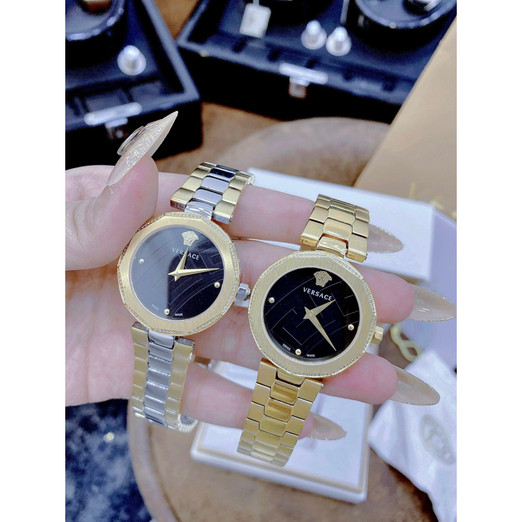 Đồng hồ nữ V€RS@C€ Lydia Ladies Watch, Size 35mm, dây thép không gỉ, Full box, Luxury diamond watch
