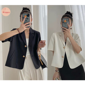 Áo khoác Blazer dáng ngắn cộc tay basic trẻ trung Heppy _blazer2974