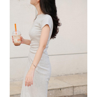 Đầm thun nhún eo tôn dáng RUCHAN