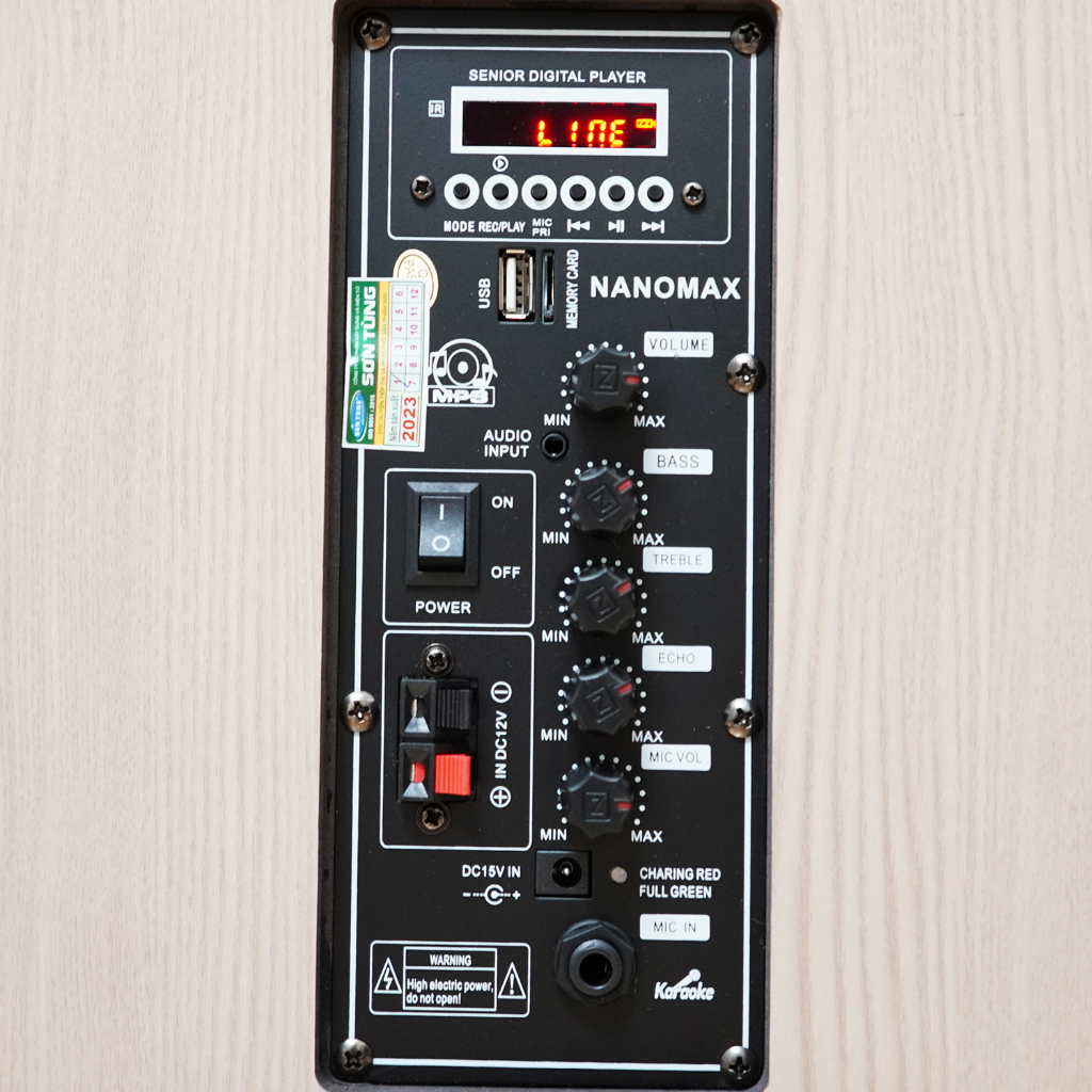 [Hỏa Tốc] Loa Karaoke Mini Nanomax T-12 Bass 3 Tấc Công Suất 260W Vàng Trắng Có Đọc USB Thẻ Nhớ